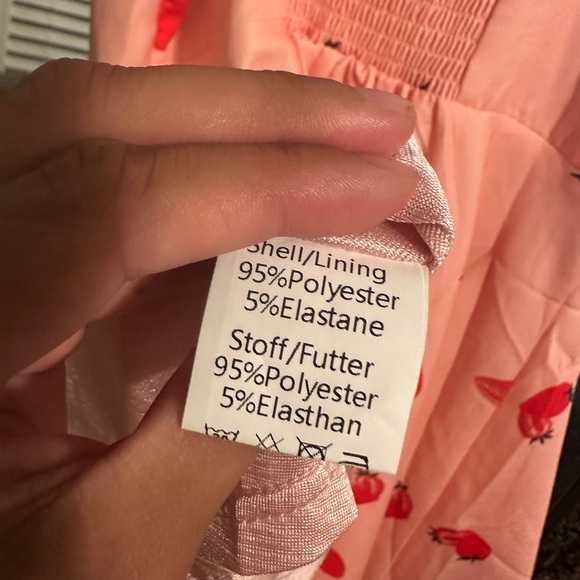 NWT Belle Poque Strawberry Print Pink Swing Midi A Line Dress - Picture 10 of 12